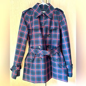 COACH plaid trench coat size medium